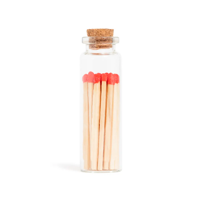Cherry Red Matches in Small Corked Vial