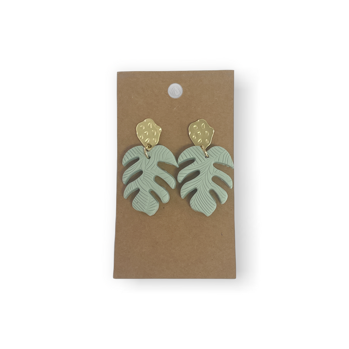 Mint Green Palm Earrings