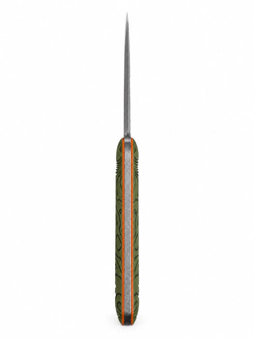 Pine Topo Edition Lander 4, edge-on view showing the full tang construction