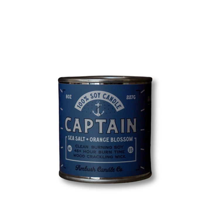 Captain | Sea Salt + Orange Blossom 8oz Soy Candle