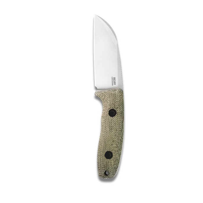 Reiff Knives CIRCADIAN MagnaCut Sheepsfoot Stonewash Blade Green Canvas Micarta