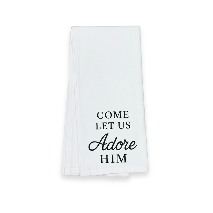 Christmas Tea Towel - Come Let Us Adore Him