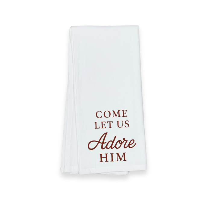 Christmas Tea Towel - Come Let Us Adore Him