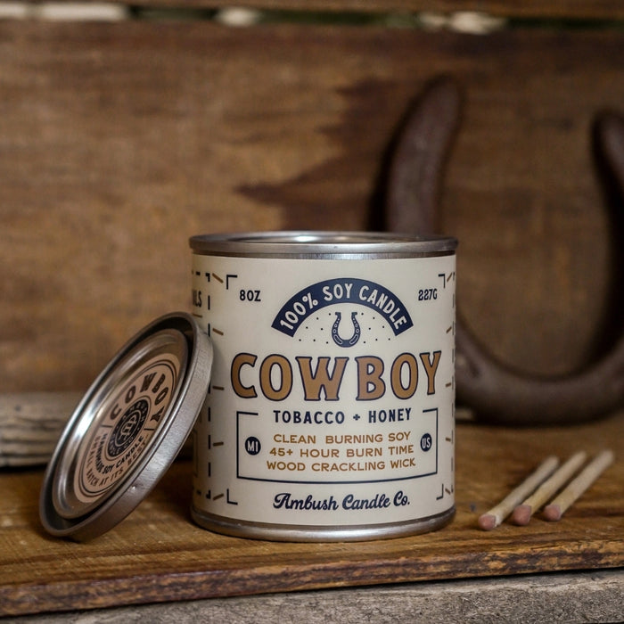 Cowboy | Tobacco + Honey 8oz Soy Candle