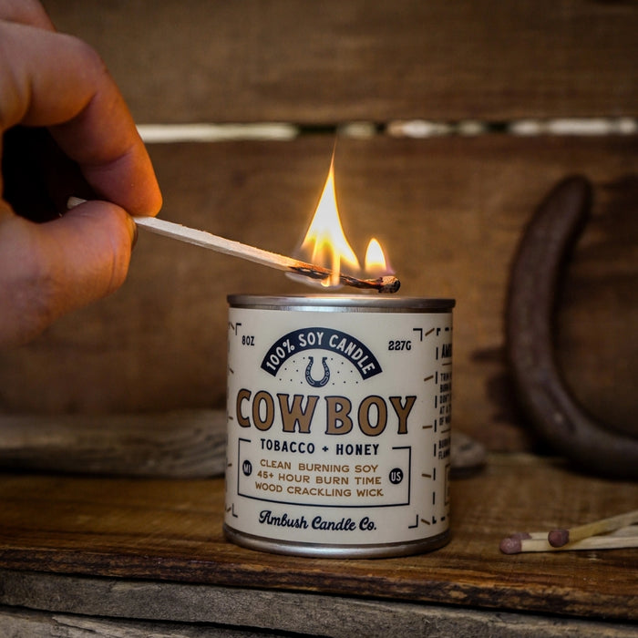 Cowboy | Tobacco + Honey 8oz Soy Candle
