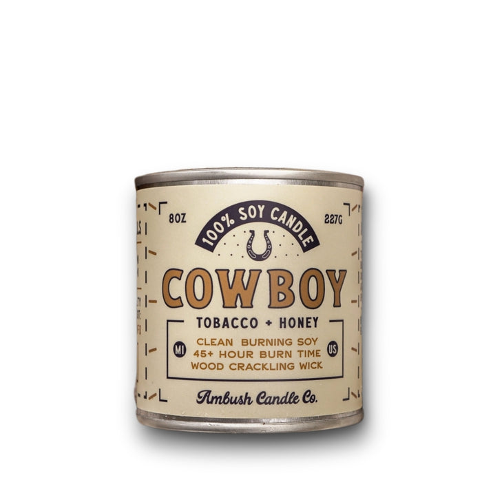 Cowboy | Tobacco + Honey 8oz Soy Candle