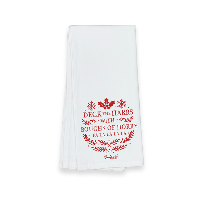 Christmas Tea Towel - Deck The Harrs