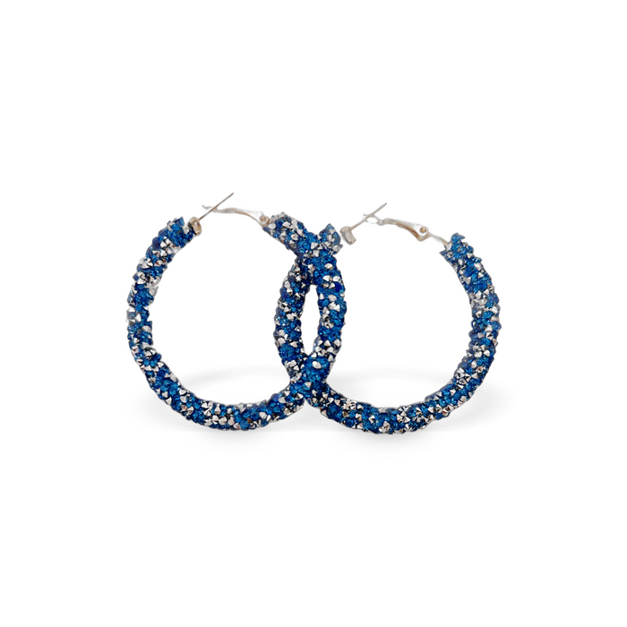 Oconee Blue Hoop Earrings