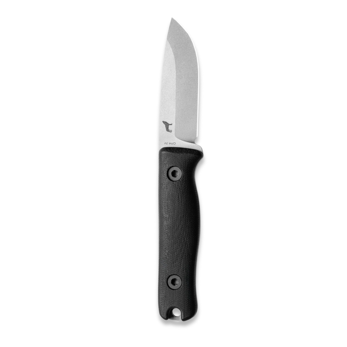 Reiff Knives F3 Fixed Blade Knife (CPM 3V, Matte Stonewash, Black Canvas Micarta)