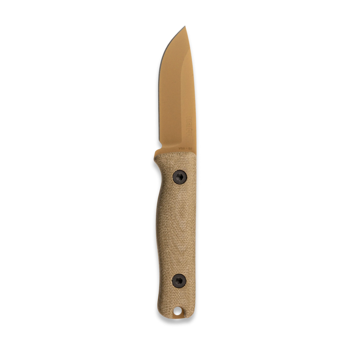 Reiff Knives F3 EDC Fixed Blade Knife (CPM MagnaCut, FDE PVD, OD Green Canvas Micarta)