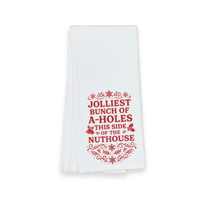 Christmas Tea Towel - Jolliest Bunch Of A-Holes