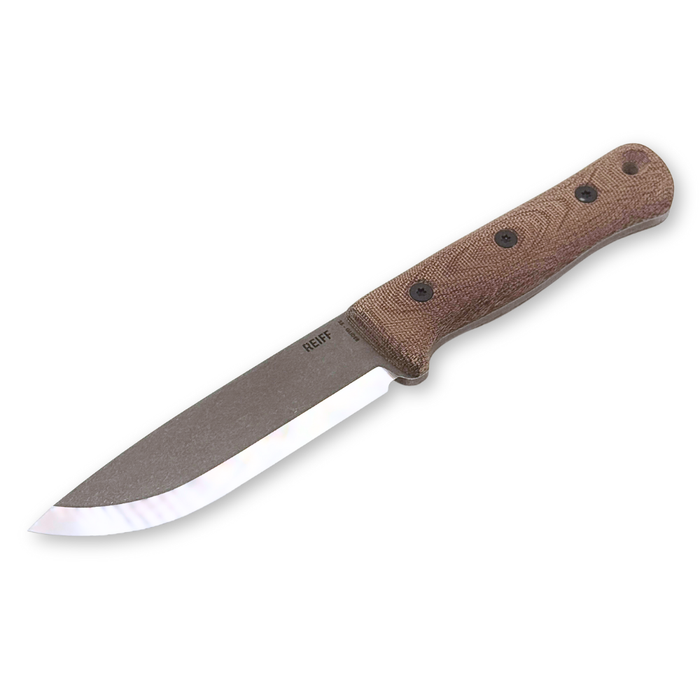 Reiff Knives S5 3V Scandi Acid Stonewash Blade Natural Micarta Handles