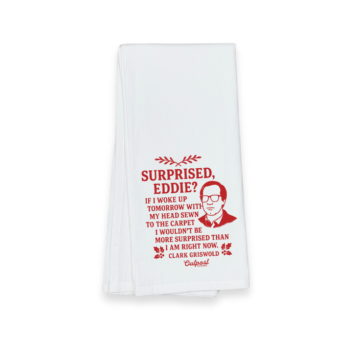 Christmas Tea Towel - Surprised Eddie?