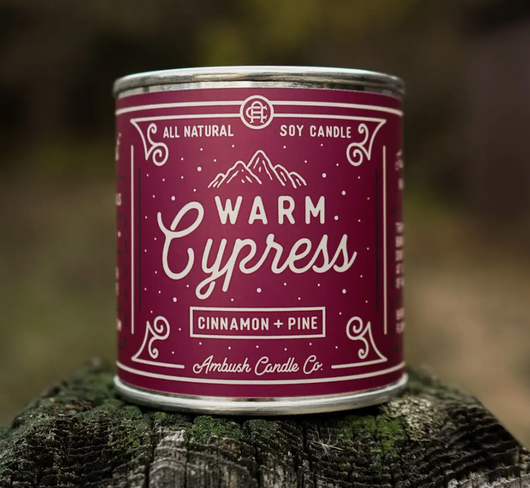Warm Cypress | Cinnamon + Pine 8oz Soy Candle