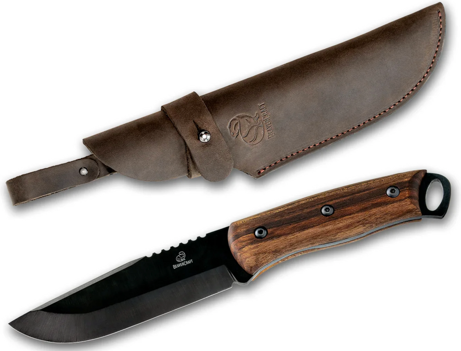 Carbon Steel Bushcraft Knife With Walnut Handle