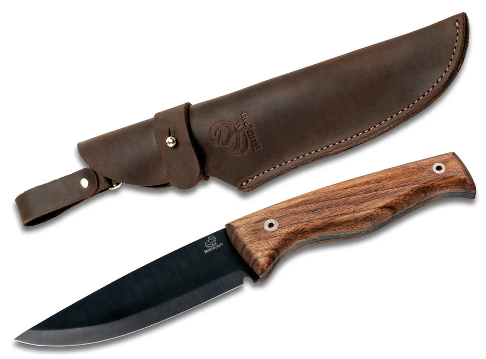 Carbon Steel Fixed-Blade Bushcraft Knife with Walnut Handle -NightFall