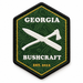 Georgia Bushcraft embroidered hexagon patch, green with topo pattern